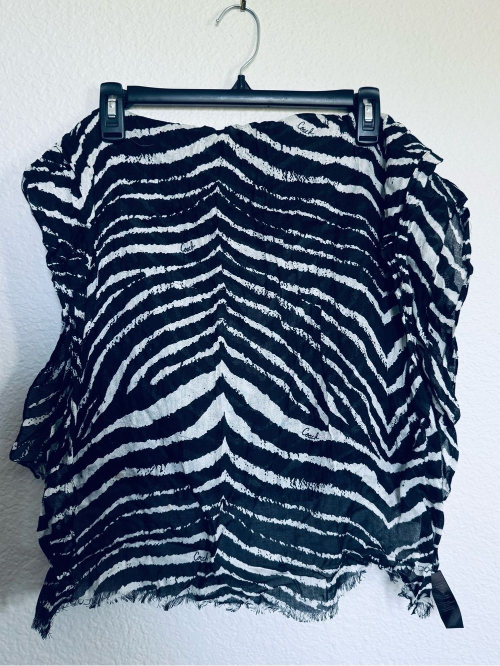 Coach Zebra Silk Modal Scarf Wrap